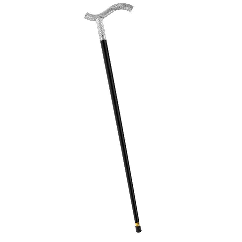 Royal Canes Silver 925r Twisted Ribbed Fritz Handle Walking Cane with Black Beechwood Shaft and Collar