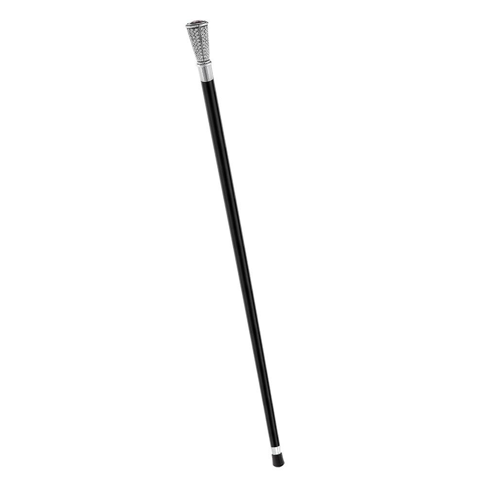 Royal Canes Swarovski Crystal Encrusted Elongated Knob Walking Stick with Purple Stone