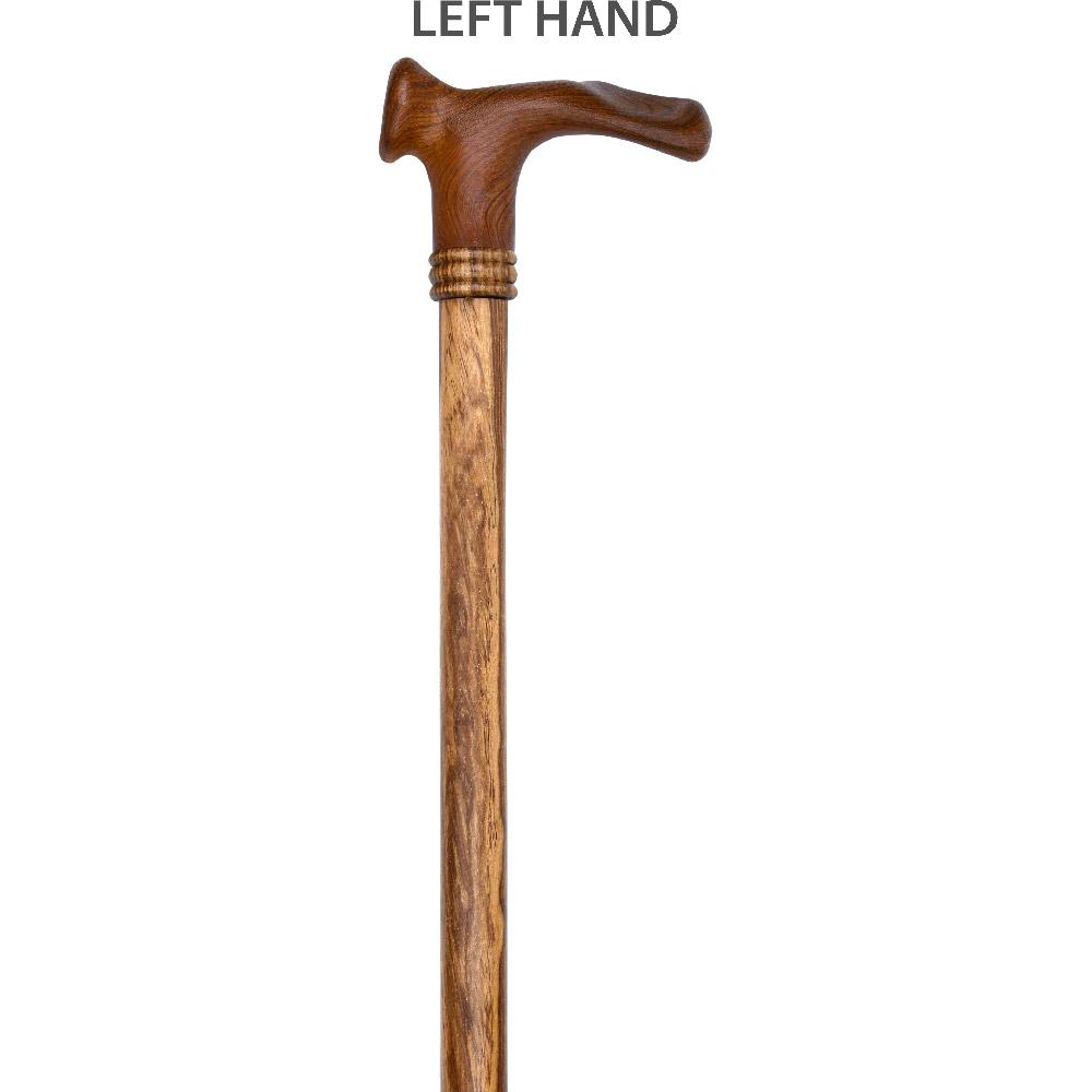 Royal Canes Contour Palm Grip Walking Cane With Zebrano Wood Shaft and Wooden Collar