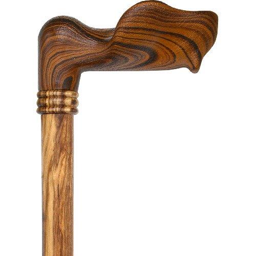 Royal Canes Palm Grip Walking Cane With Zebrano Wood Shaft and Wooden Collar