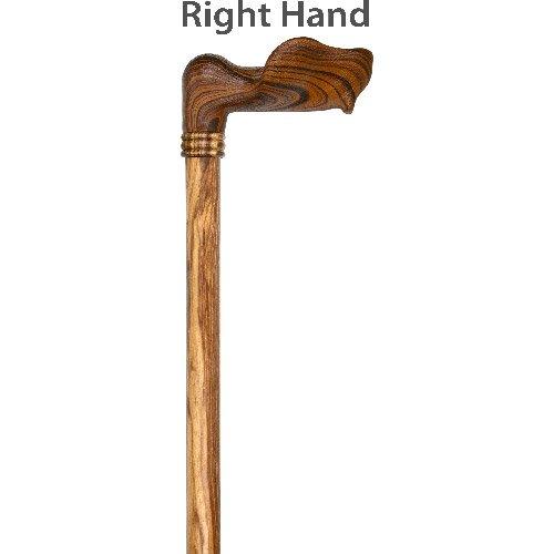 Royal Canes Palm Grip Walking Cane With Zebrano Wood Shaft and Wooden Collar