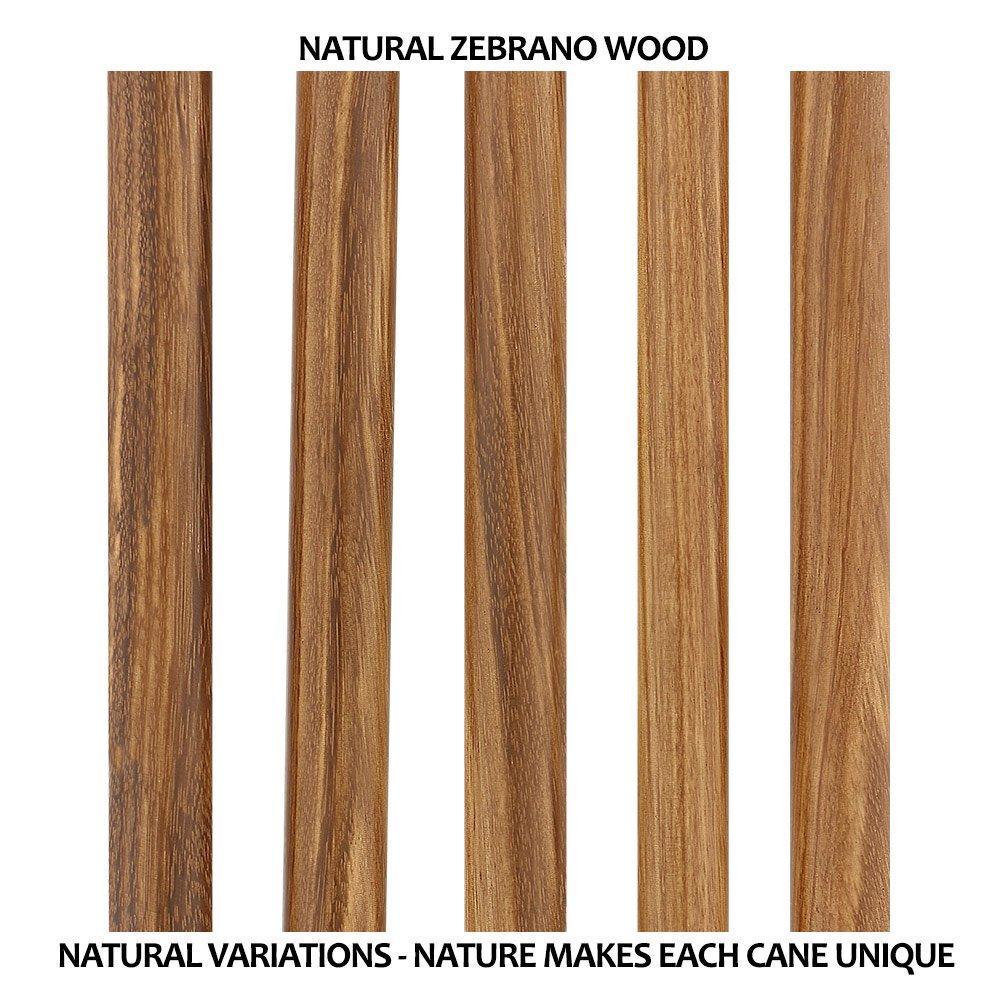 Royal Canes Palm Grip Walking Cane With Zebrano Wood Shaft and Wooden Collar
