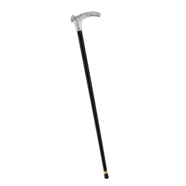 Royal Canes Silver 925r Stag Horn Replica Walking Cane with Black Beechwood Shaft and Collar