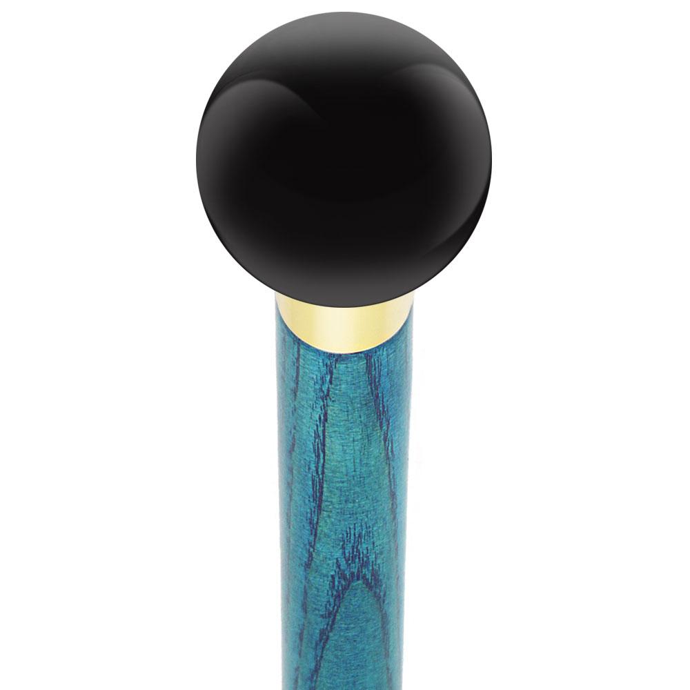 Royal Canes Black Void Round Knob Cane w/ Custom Color Ash Shaft & Collar