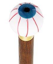 Royal Canes Blue Iris Bloodshot Eye Round Knob Cane w/ Custom Color Ash Shaft & Collar
