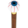 Royal Canes Blue Iris Bloodshot Eye Round Knob Cane w/ Custom Color Ash Shaft & Collar
