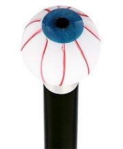 Royal Canes Blue Iris Bloodshot Eye Round Knob Cane w/ Custom Wood Shaft & Collar