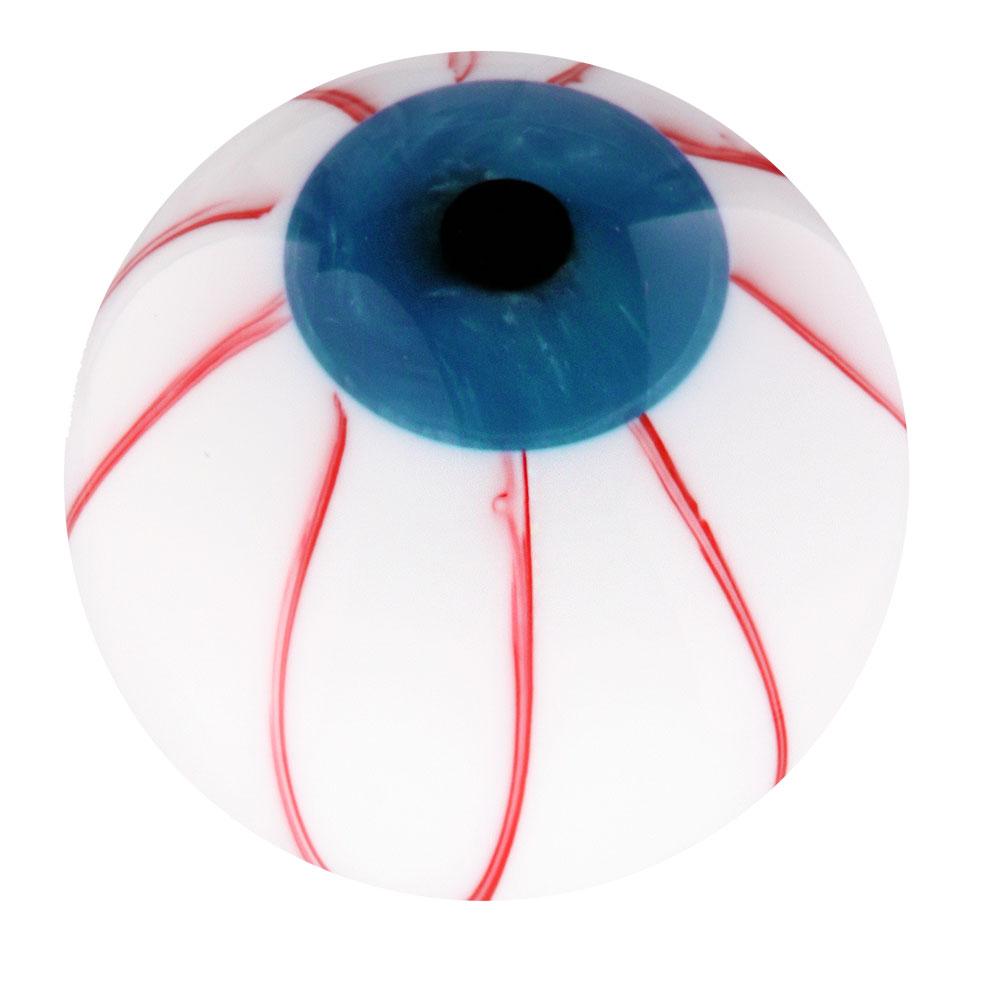 Royal Canes Blue Iris Bloodshot Eye Round Knob Cane w/ Custom Wood Shaft & Collar
