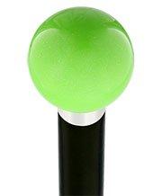 Royal Canes Green Apple Metallic Round Knob Cane w/ Custom Wood Shaft & Collar
