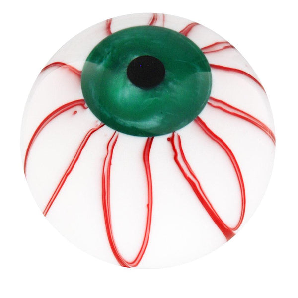 Green Iris Bloodshot Eye Round Knob Cane w/ Custom Color Ash