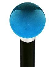 Royal Canes Ocean Blue Metallic Round Knob Cane w/ Custom Wood Shaft & Collar