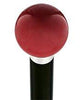 Royal Canes Red Candy Metallic Round Knob Cane w/ Custom Wood Shaft & Collar