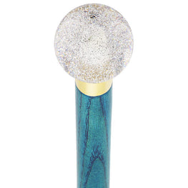 Royal Canes Sparkling Clear Round Knob Cane w/ Custom Color Ash Shaft & Collar