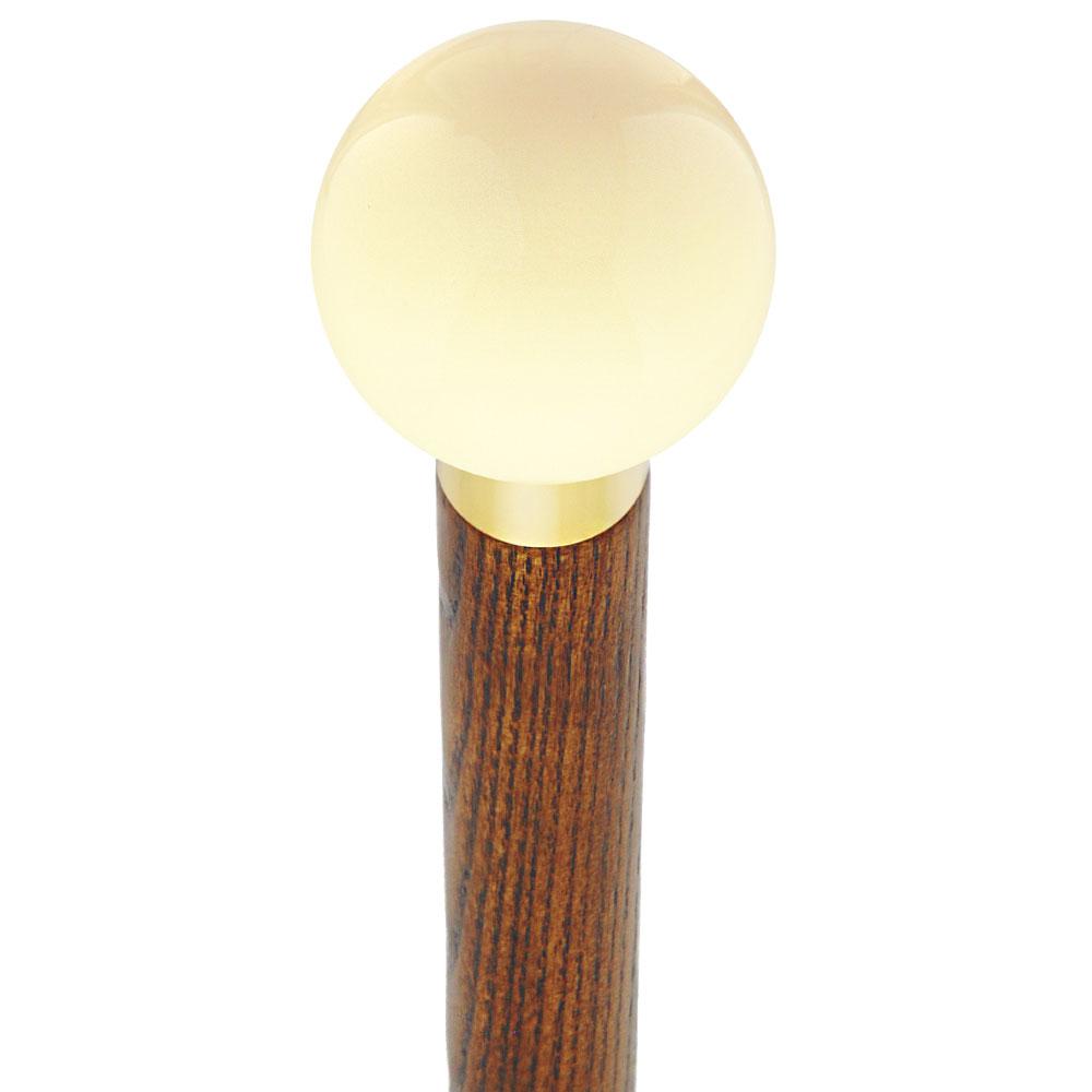 Royal Canes Vanilla Ivory Round Knob Cane w/ Custom Color Ash Shaft & Collar