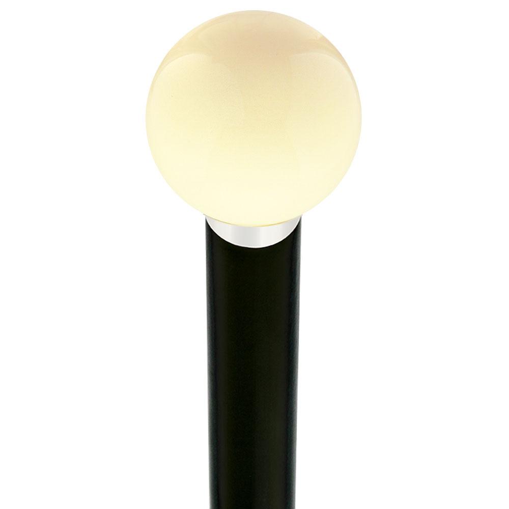 Royal Canes Vanilla Ivory Round Knob Cane w/ Custom Wood Shaft & Collar