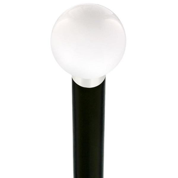 Royal Canes Winter White Round Knob Cane w/ Custom Wood Shaft & Collar