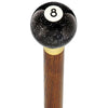 Royal Canes 8 Ball Black Sparkle Round Knob Cane w/ Custom Color Ash Shaft & Collar