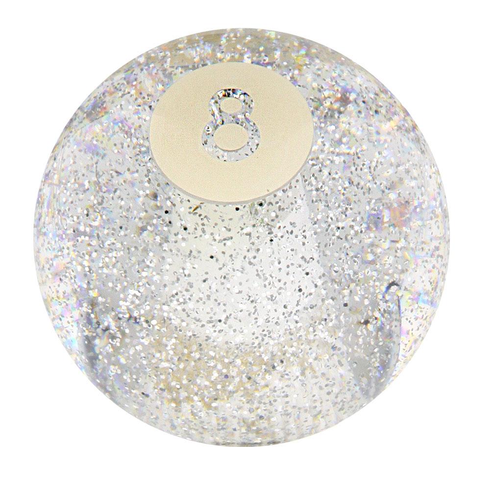 Royal Canes 8 Ball Clear Sparkle Round Knob Cane w/ Custom Wood Shaft & Collar