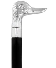 Royal Canes Chrome Plated Duck Handle Walking Cane w/ Custom Color Stained Ash Shaft & Collar