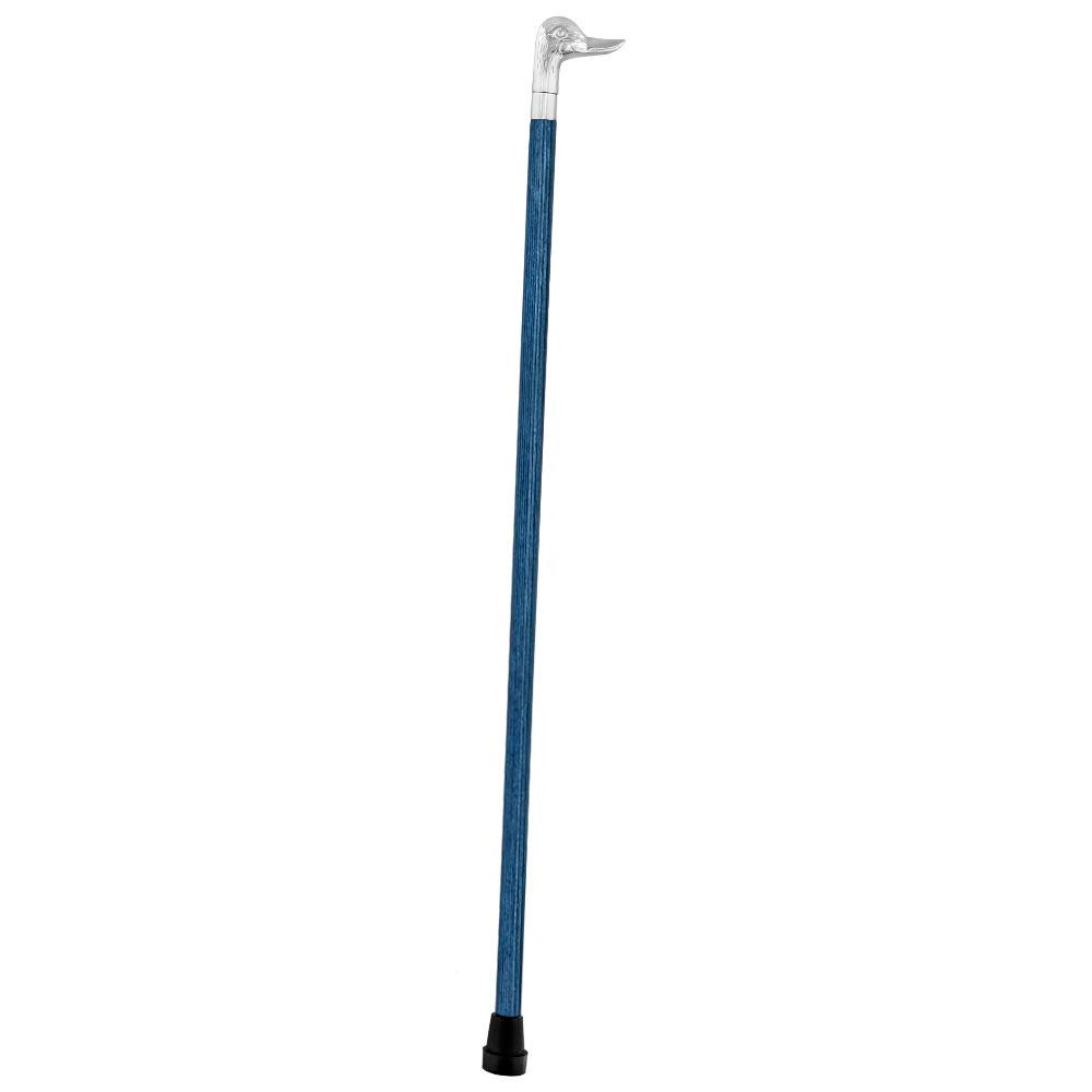 Royal Canes Chrome Plated Duck Handle Walking Cane w/ Custom Color Stained Ash Shaft & Collar