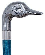 Royal Canes Chrome Plated Goose Handle Walking Cane w/ Custom Color Stained Ash Shaft & Collar