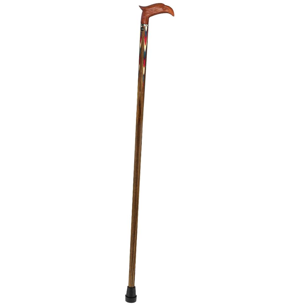 Royal Canes Colors Don't Run Eagle Handle Walking Cane With Inlaid Ovangkol Shaft and Silver Collar