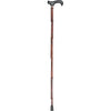 Royal Canes Black Beechwood Derby Walking Cane With Dark Bamboo Shaft and Silver Collar
