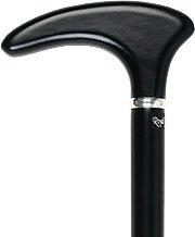 Royal Canes Black Painted Cosmopolitan Walking Cane With Beechwood Shaft and Silver Collar
