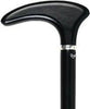 Royal Canes Black Painted Cosmopolitan Walking Cane With Beechwood Shaft and Silver Collar