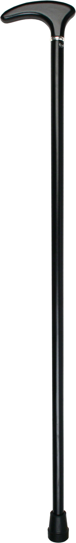 Royal Canes Black Painted Cosmopolitan Walking Cane With Beechwood Shaft and Silver Collar