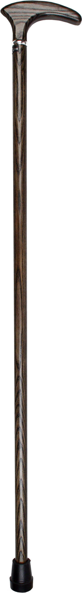 Royal Canes Black Stained Cosmopolitan Walking Cane With Beechwood Shaft and Silver Collar