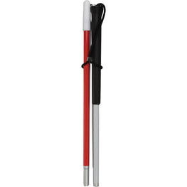 Royal Canes Sight Sensing Rubber Handle Stick With 4-Section Folding White and Red Reflective Shaft