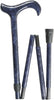 Royal Canes Blue Impressionist Derby Walking Cane With Adjustable Folding Carbon Fiber Shaft