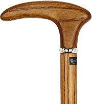 Royal Canes Camel Brown Cosmopolitan Handle Walking Cane With Ash Wood Shaft and Silver Collar