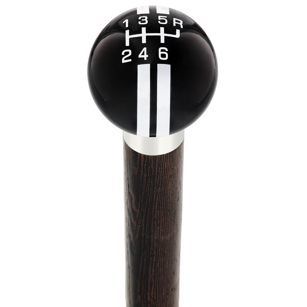 Royal Canes Black & Gray Rally Shift Round Knob Cane w/ Custom Wood Shaft & Collar