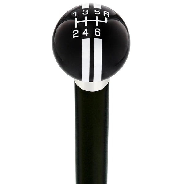 Royal Canes Black & Gray Rally Shift Round Knob Cane w/ Custom Wood Shaft & Collar