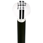 Royal Canes Black & White Rally Shift Round Knob Cane w/ Custom Wood Shaft & Collar