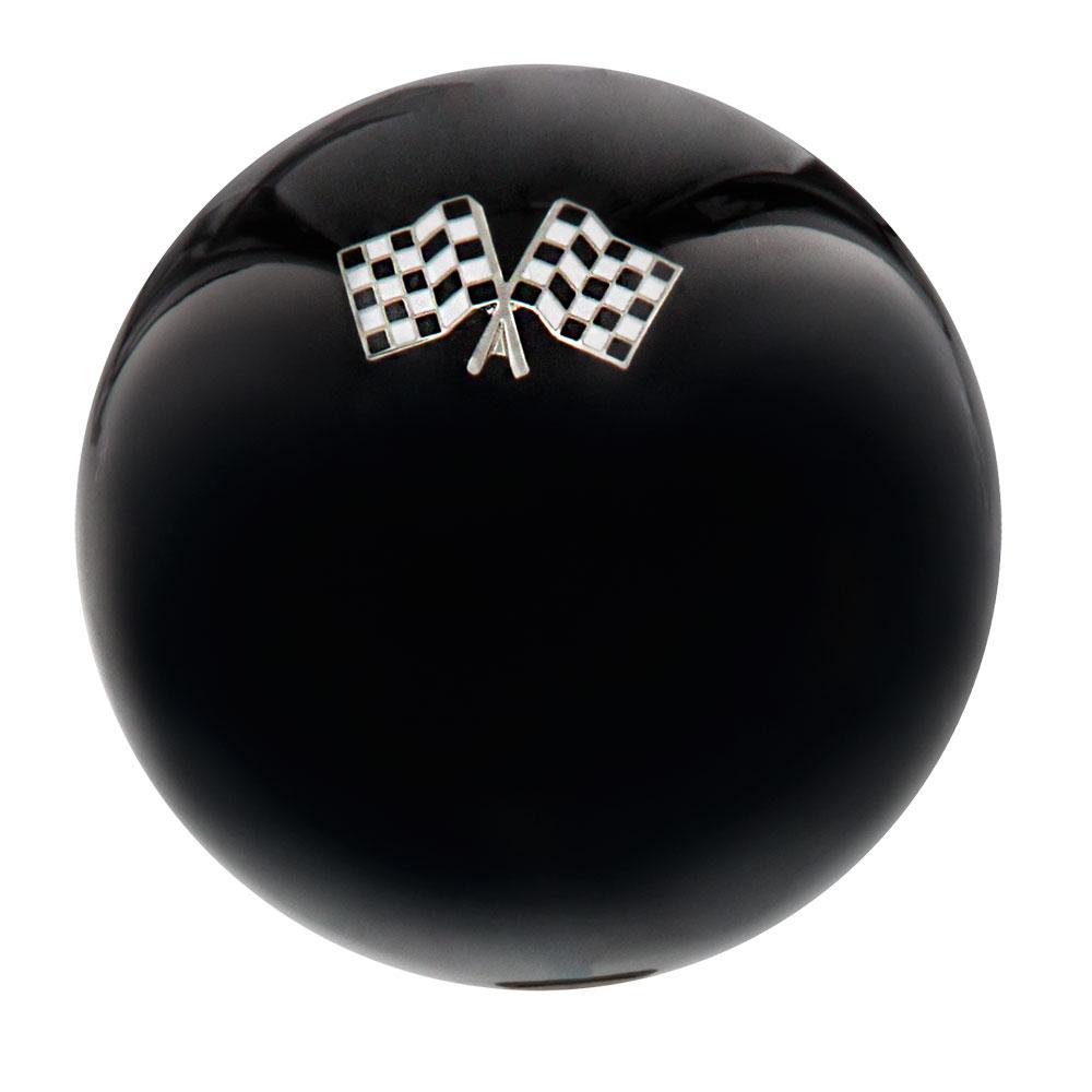 Royal Canes Checkered Racing Flags Black Round Knob Cane w/ Custom Wood Shaft & Collar