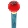 Royal Canes Checkered Racing Flags Red Round Knob Cane w/ Custom Color Ash Shaft & Collar