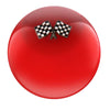 Royal Canes Checkered Racing Flags Red Round Knob Cane w/ Custom Color Ash Shaft & Collar