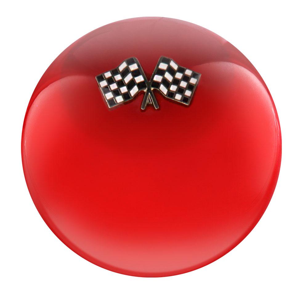 Royal Canes Checkered Racing Flags Red Round Knob Cane w/ Custom Wood Shaft & Collar