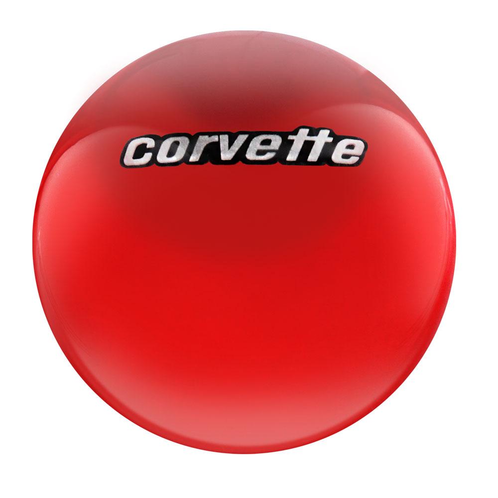 Royal Canes Licensed Corvette Emblem Red Round Knob Cane w/ Custom Wood Shaft & Collar
