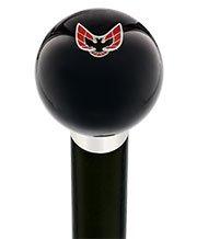 Royal Canes Licensed Firebird Emblem Black Round Knob Cane w/ Custom Wood Shaft & Collar