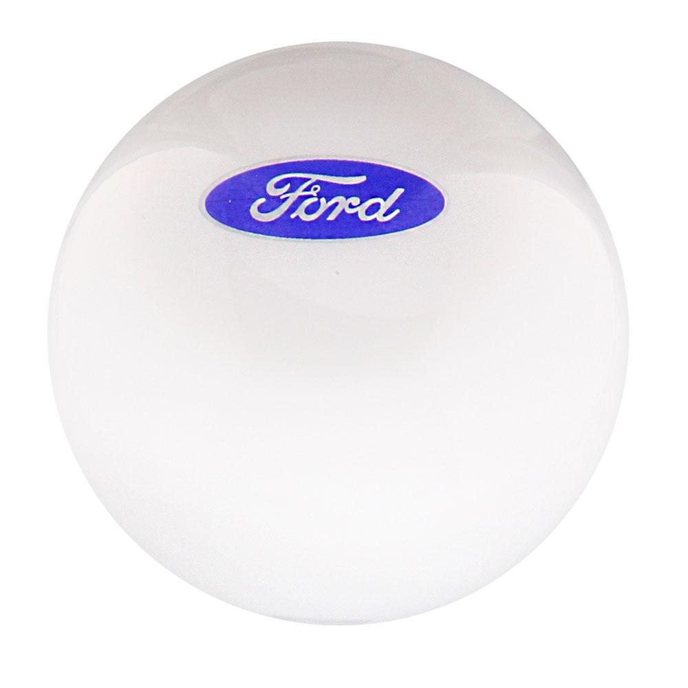 Royal Canes Licensed Ford Emblem White Round Knob Cane w/ Custom Color Ash Shaft & Collar