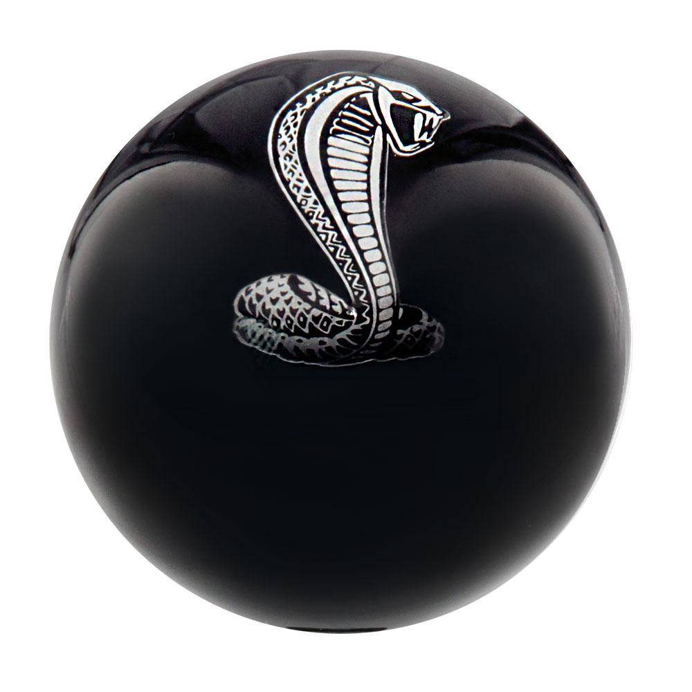 Royal Canes Licensed Mustang Cobra Emblem Black Round Knob Cane w/ Custom Wood Shaft & Collar