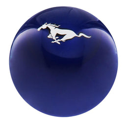 Royal Canes Licensed Mustang Horse Emblem Dark Blue Round Knob Cane w/ Custom Color Ash Shaft & Collar