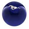 Royal Canes Licensed Mustang Horse Emblem Dark Blue Round Knob Cane w/ Custom Color Ash Shaft & Collar