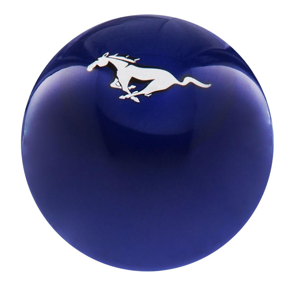 Royal Canes Licensed Mustang Horse Emblem Dark Blue Round Knob Cane w/ Custom Wood Shaft & Collar