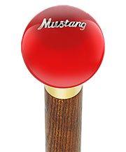 Royal Canes Licensed Mustang Vintage Emblem Red Round Knob Cane w/ Custom Color Ash Shaft & Collar