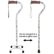 Royal Canes Cats Convertible Quad Base Walking Cane with Comfort Grip - Adjustable Shaft